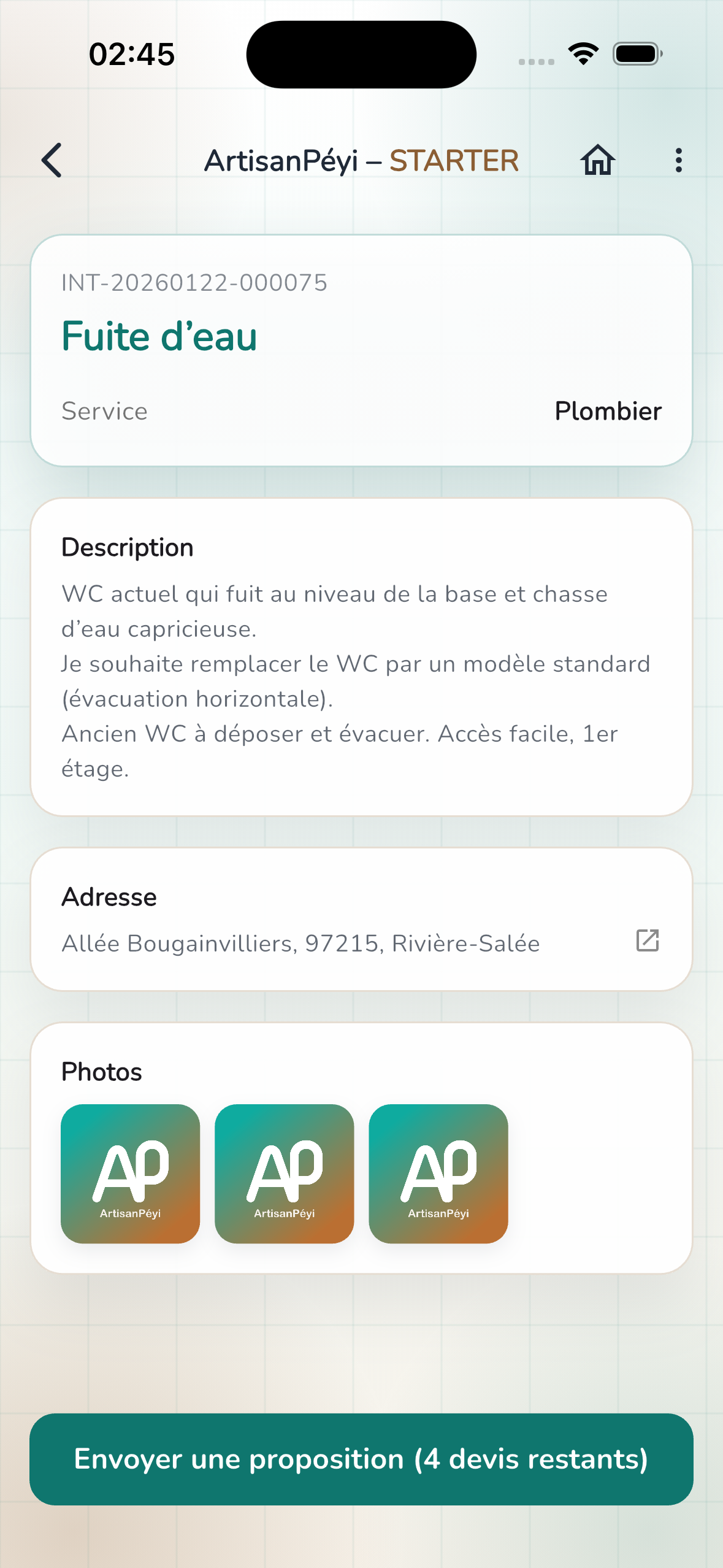 Interventions détaillées avec photos